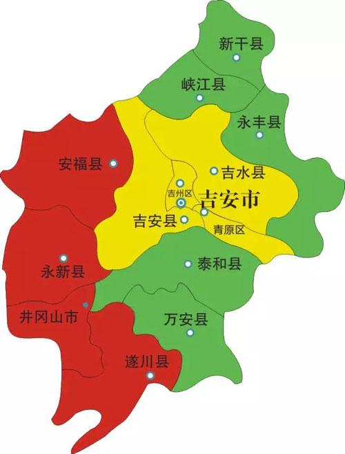 吉安市地图.来源/网络